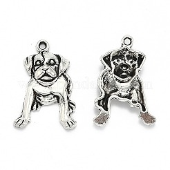 Tibetan Style Alloy Puppy Pendants&nbsp;TIBEP-MSMC021-17AS