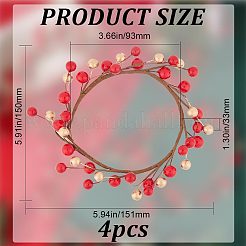 Plastic Artificial Berry Candle Ring&nbsp;AJEW-WH0401-05