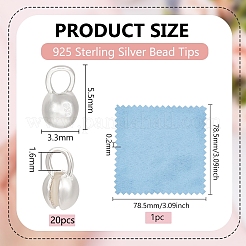 925 Sterling Silver Bead Tips&nbsp;FIND-BC0005-44A