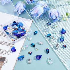 Faceted Glass Rhinestone Pendants&nbsp;RGLA-PH0002-09