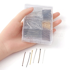600Pcs 6 Colors Iron Flat Head Pins&nbsp;IFIN-YW0001-97