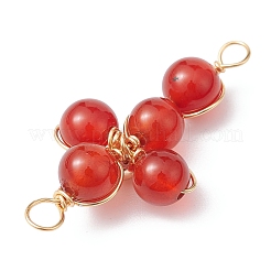 Natural Mixed Gemstone Connector Charms&nbsp;PALLOY-JF02228