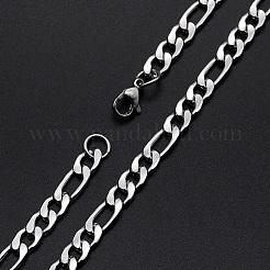 Non-Tarnish Men's 304 Stainless Steel Figaro Chain Necklaces&nbsp;NJEW-T012-02-51-S