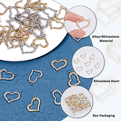 40Pcs 2 Colors Alloy Rhinestone Pendant&nbsp;FIND-FH0010-63