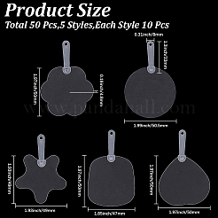 50Pcs 5 Styles DIY Transparent Acrylic Blank Hand Fan Making Kit&nbsp;AJEW-CP0012-30