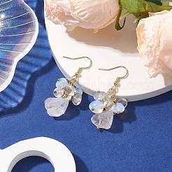 Natural Quartz Crystal & Opalite Dangle Earrings&nbsp;EJEW-JE05986