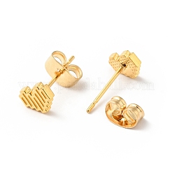 304 Stainless Steel Tiny Heart Stud Earrings with 316 Stainless Steel Pins for Women&nbsp;EJEW-J043-05G