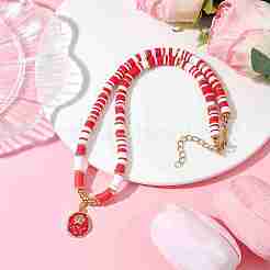 2Pcs 2 Style Alloy Enamel Flower Pendant Necklaces Set&nbsp;NJEW-JN04537