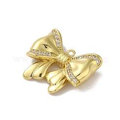 Rack Plating Brass Micro Pave Clear Cubic Zirconia Pendants&nbsp;KK-H473-17G