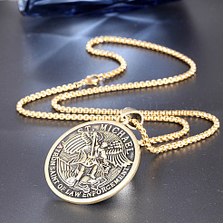 Alloy Archangel Michael Pendant Necklaces for Men&nbsp;FS-WGE8F95-02
