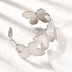 304 Stainless Steel Cuff Bangles&nbsp;BJEW-L705-03P