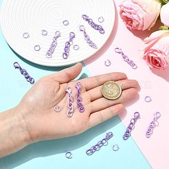 20Pcs 2 Colors Baking Paint Iron Curb Chain Extender & 20Pcs 2 Colors Baking Paint Alloy Open Jump Rings Findings Kits&nbsp;FIND-FS0005-29B