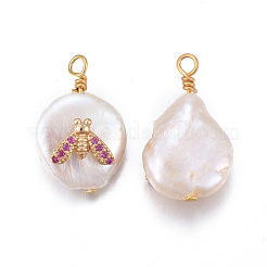Natural Cultured Freshwater Pearl Pendants&nbsp;PEAR-L027-61