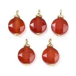 Natural Mixed Gemstone Faceted Hexagonal Cut Flat Round Pendants&nbsp;KK-B157-39G
