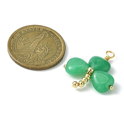 Saint Patrick's Day Natural Malaysia Jade Dyed Shamrock Pendants&nbsp;X-PALLOY-JF02235-01