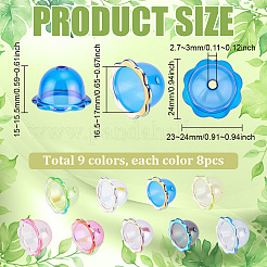 72Pcs 9 Colors Electroplate Transparent Acrylic Bead Caps&nbsp;OACR-PH0004-72
