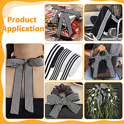 30 Yards 3 Styles Strip Pattern Polyester Ribbons&nbsp;SRIB-PH0001-92