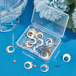 20Pcs 2 Color Brass Stud Earring Findings&nbsp;KK-BBC0004-35