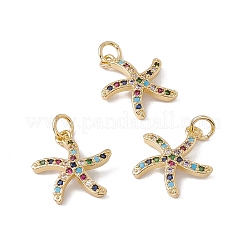 Brass Micro Pave Colorful Cubic Zirconia Pendants&nbsp;KK-G439-20G
