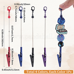 4Pcs 4 Colors Alloy Bracelet Tool Jewelry Helper Beadable Alligator Clip&nbsp;AJEW-SP0001-71B