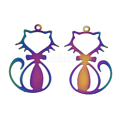 Ion Plating(IP) 201 Stainless Steel Filigree Pendants&nbsp;STAS-S118-007