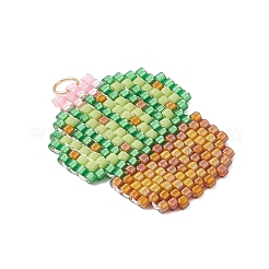 Glass Seed Beaded Cactus Pendants&nbsp;PALLOY-MZ00898-01