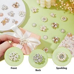 60Pcs 15 Styles Alloy Rhinestone Cabochons&nbsp;FIND-FH0011-73