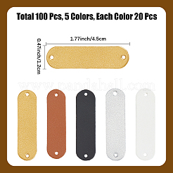 100Pcs 5 Colors PU Leather Label Tags&nbsp;AJEW-CL0001-36