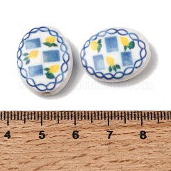 Hand Painted Oval Porcelain Beads&nbsp;PR-CBA03B0-01A