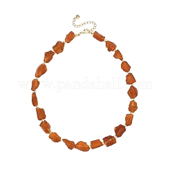 Raw Rough Natural Amber Nuggets Beaded Necklaces&nbsp;NJEW-JN06012