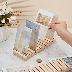 2Pcs Rectangle Wooden Card Slotted Display Stands&nbsp;AJEW-FG0005-78
