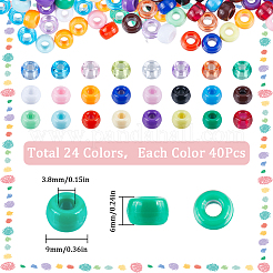 960Pcs 24 Colors Opaque Plastic Beads&nbsp;KY-SC0001-82