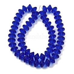 Frosted & Baking Paint Transparent Glass Beads Strands&nbsp;GL-CBA2ED2-03F