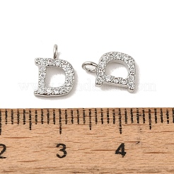 Initial Letter Brass Micro Pave Cubic Zirconia Pendants&nbsp;ZIRC-F008-D