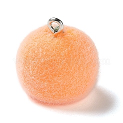Fruit Theme Flocking Opaque Resin Pendants&nbsp;LS-RESI-D017-04A-P