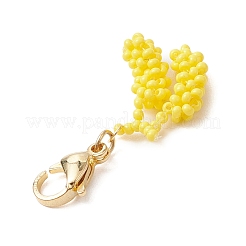 Glass Seed Beaded Banana Pendant Decoration&nbsp;HJEW-MZ00144