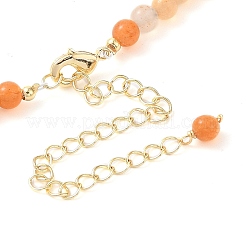Natural Golden Silk Jade & Natural Quartz & Pearl Beaded Necklaces&nbsp;NJEW-L119-06G