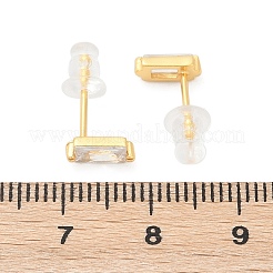 Cubic Zirconia Rectangle Stud Earrings&nbsp;FU7889-8