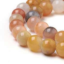 Natural Golden Silk Jade Beads Strands&nbsp;X-G-L555-05-8mm