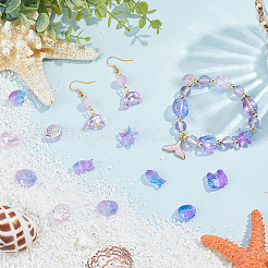 90Pcs 9 Styles Transparent Spray Painted Glass Beads&nbsp;GLAA-BM0001-02A