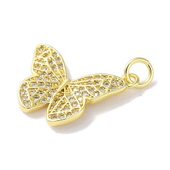 Rack Plating Brass Micro Pave Clear Cubic Zirconia Pendants&nbsp;KK-Z039-20G