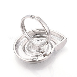 Brass Adjustable Open Cuff Rings for Women&nbsp;RJEW-N051-01B-P