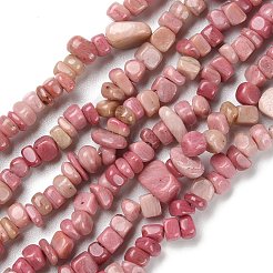 Natural Rhodonite Chip Beads Strands&nbsp;G-G905-01