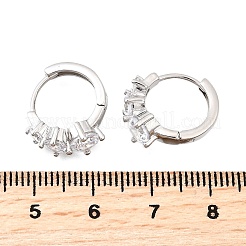 Brass Micro Pave Clear Cubic Zirconia Hoop Earrings&nbsp;EJEW-Z121-06P