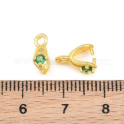 Brass Micro Pave Cubic Zirconia Ice Pick and Pinch Bails&nbsp;X-KK-G557-44G