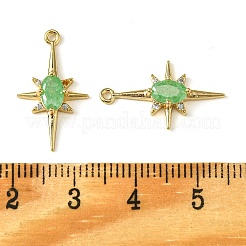 Brass Micro Pave Cubic Zirconia Pendants&nbsp;KK-M277-08G-05