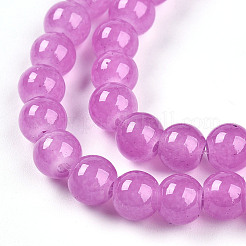 Baking Paint Imitation Jade Glass Round Bead Strands&nbsp;DGLA-Q021-6mm-23