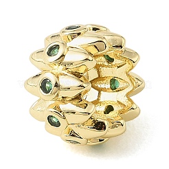 Brass Micro Pave Cubic Zirconia Beads&nbsp;CU-CBA389D-01G-02