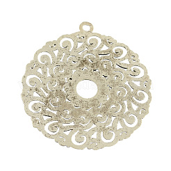Tibetan Style Alloy Hollow Flat Round Big Pendants&nbsp;TIBEP-2564-AS-LF