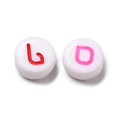 Opaque Flat Round Acrylic Enamel Beads&nbsp;OACR-P017-C01